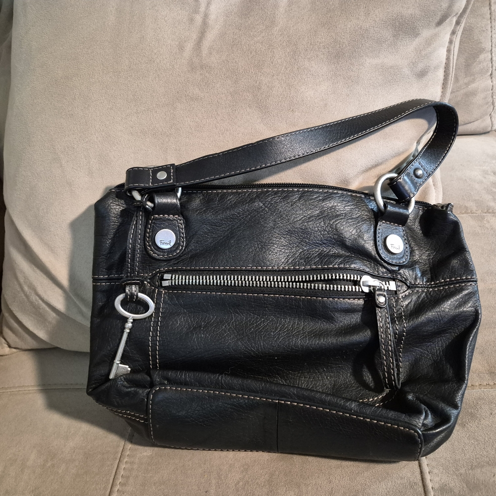 Black Leather  Fossil Shoulder Bag